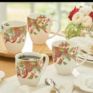 Princess House Marbella Winter Berry Mugs